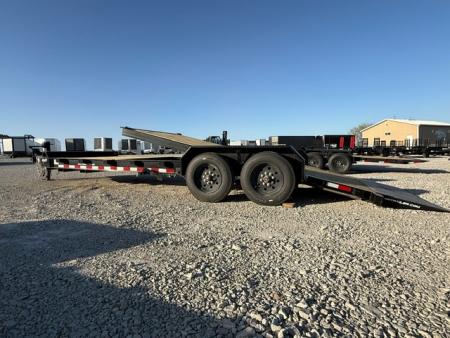 New 2026 H&H Black 82"x16'+6' 17.6k Topline I-Beam Gravity Tilt Equipment Trailer