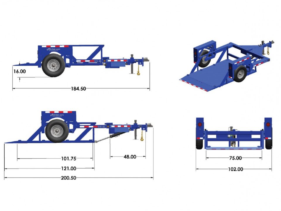 New 6'3" x 10' Air-Tow S10-55 Single Axle Drop Deck Utility 8.9k