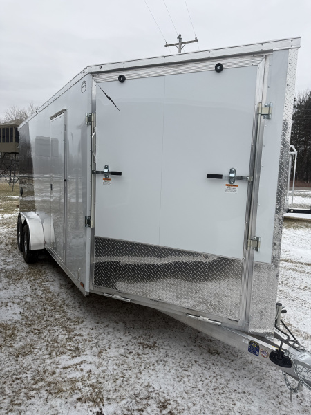 New 2026 Lightning Trailers 7X23 ALL ALUMINUM 7' INTERIOR FULLY FINISHED Snowmobile Trailer