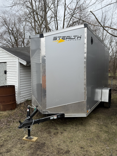 New 2026 Stealth 6 x 12 Enclosed Trailer Ramp Door with 7ft INTERIOR - Screwless Exterior w/Upgraded Options