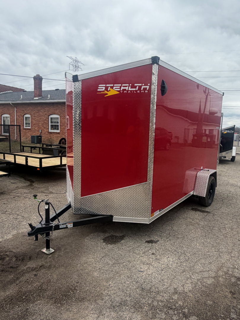 New 2026 Stealth 6 x 12 Enclosed Trailer Ramp Door with 7ft INTERIOR - Screwless Exterior w/Upgraded Options
