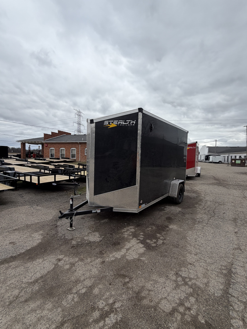 New 2026 Stealth 6 x 12 Enclosed Trailer Ramp Door with 7ft INTERIOR - Screwless Exterior w/Upgraded Options
