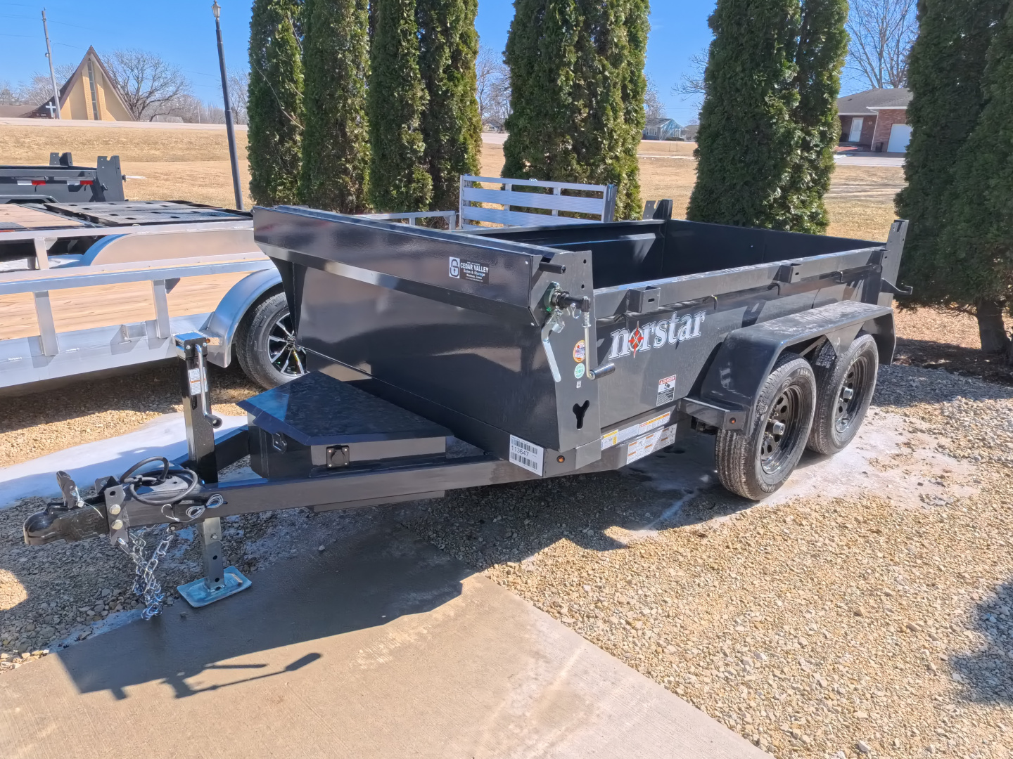 New 2026 Norstar 60 x 10 DCB Gray Dump Trailer with 7K GVWR, Power Up/Down Cylinder Only, 8 Ply ST205/75 R15 LRD Tires