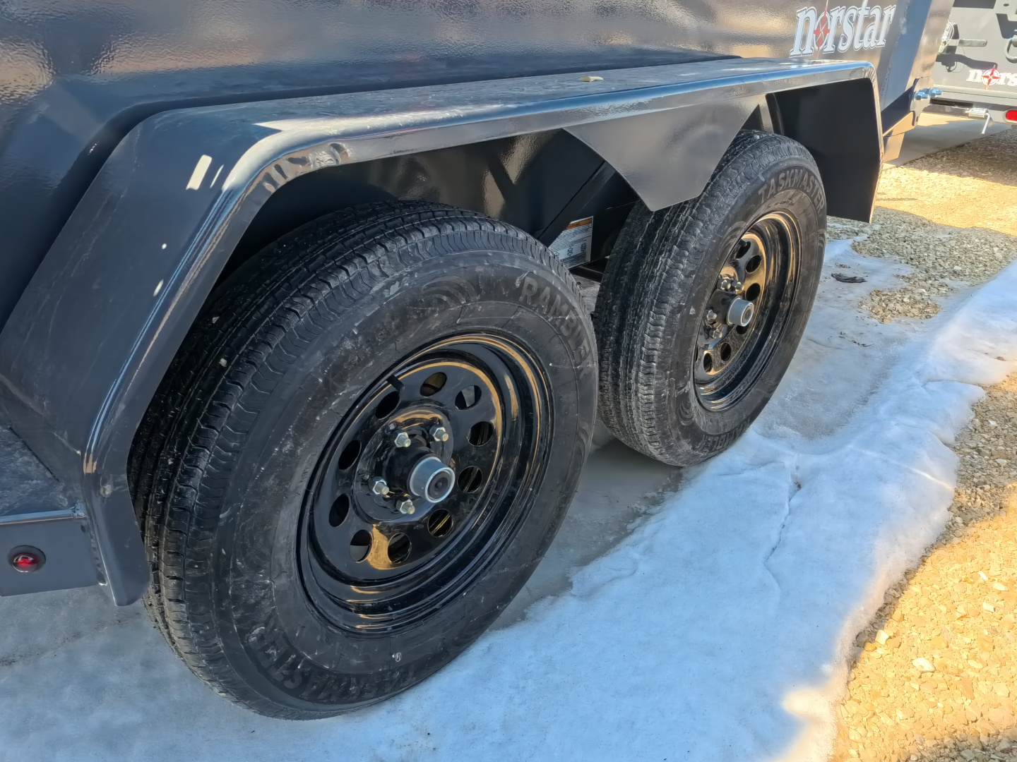 New 2026 Norstar 60 x 10 DCB Gray Dump Trailer with 7K GVWR, Power Up/Down Cylinder Only, 8 Ply ST205/75 R15 LRD Tires