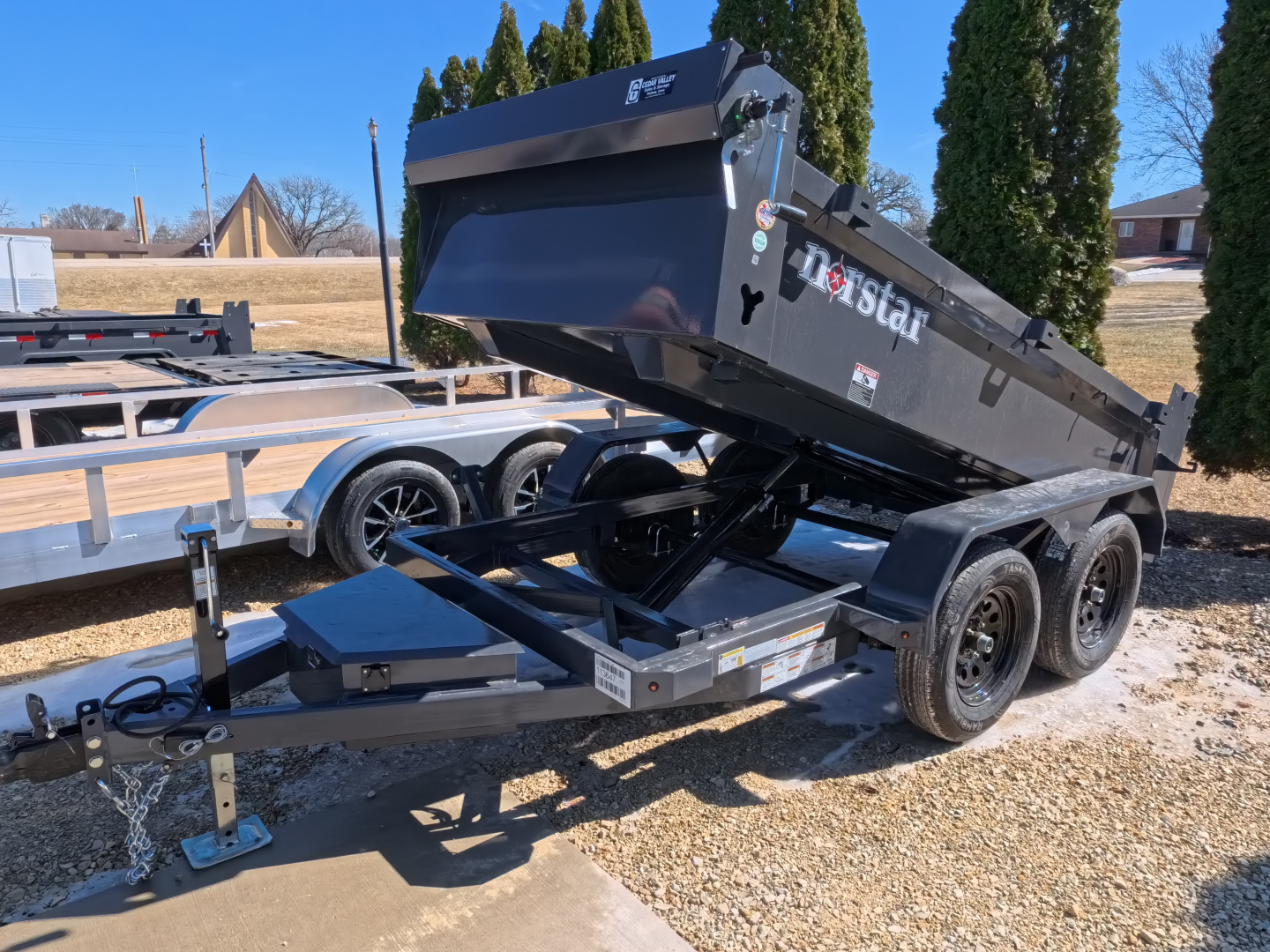 New 2026 Norstar 60 x 10 DCB Gray Dump Trailer with 7K GVWR, Power Up/Down Cylinder Only, 8 Ply ST205/75 R15 LRD Tires