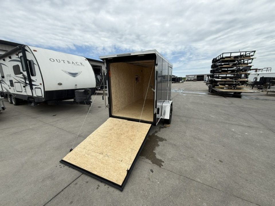 New 2026 Formula Traverse Charcoal 5'x10' 3k Flat Top V-Nose Enclosed Cargo Trailer