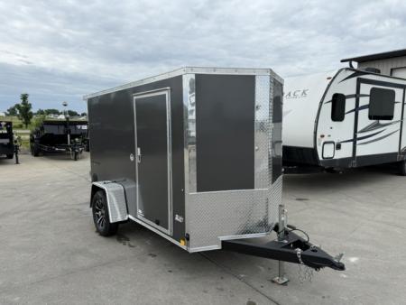 New 2026 Formula Traverse Charcoal 5'x10' 3k Flat Top V-Nose Enclosed Cargo Trailer