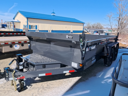 New 2026 Norstar 83 x 14 DCB Gray Dump with 14K GVWR, Scissor Hoist, ST235/80 R16 LRE 10 Ply Tires