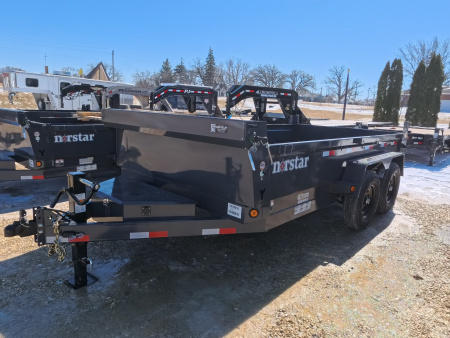 New 2026 Norstar 83 x 14 DCB Gray Dump with 14K GVWR, Scissor Hoist, ST235/80 R16 LRE 10 Ply Tires