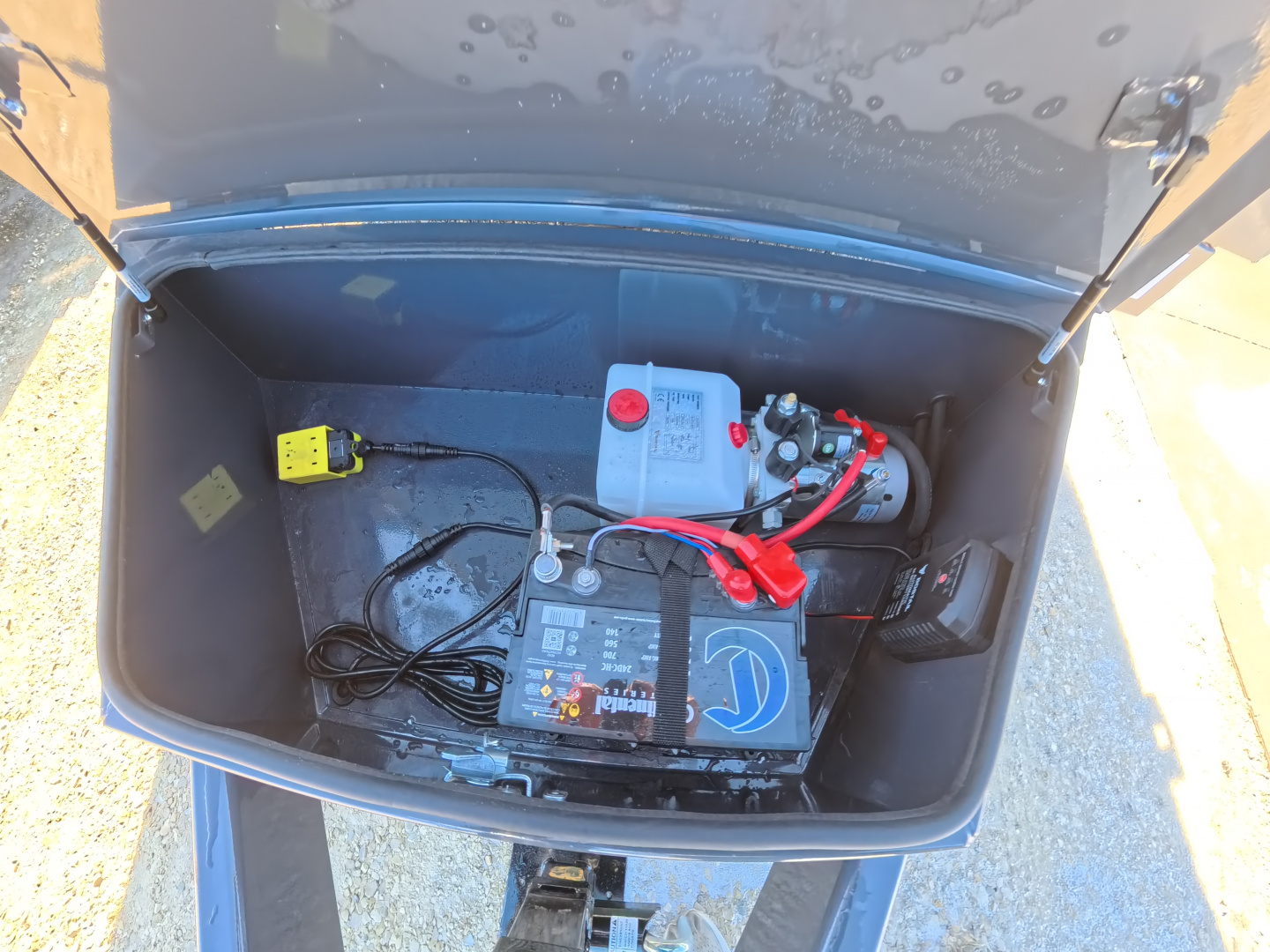 New 2026 Norstar 83 x 14 DCB Gray Dump with 14K GVWR, Scissor Hoist, ST235/80 R16 LRE 10 Ply Tires