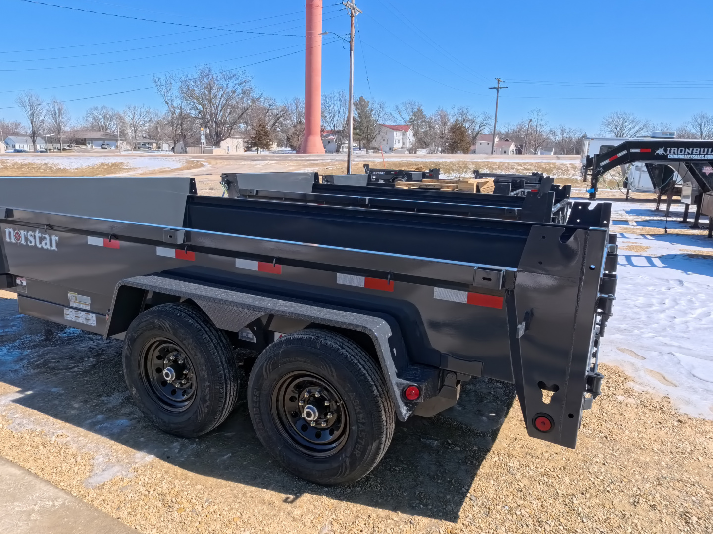 New 2026 Norstar 83 x 14 DCB Gray Dump with 14K GVWR, Scissor Hoist, ST235/80 R16 LRE 10 Ply Tires