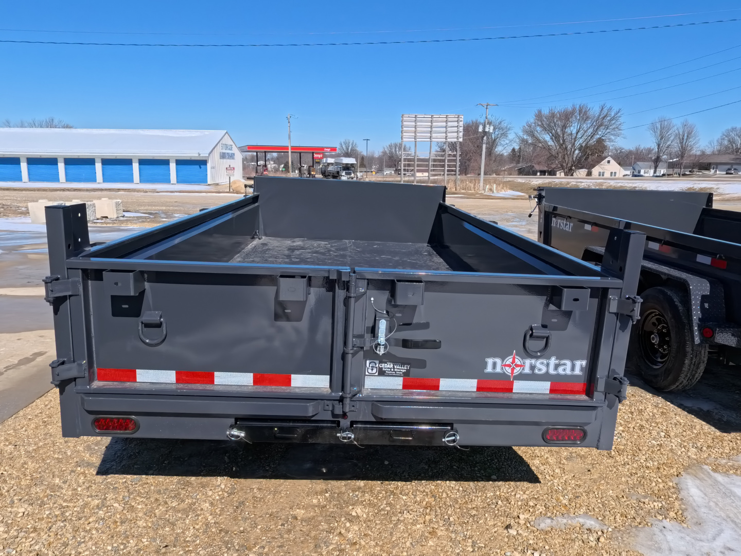 New 2026 Norstar 83 x 14 DCB Gray Dump with 14K GVWR, Scissor Hoist, ST235/80 R16 LRE 10 Ply Tires