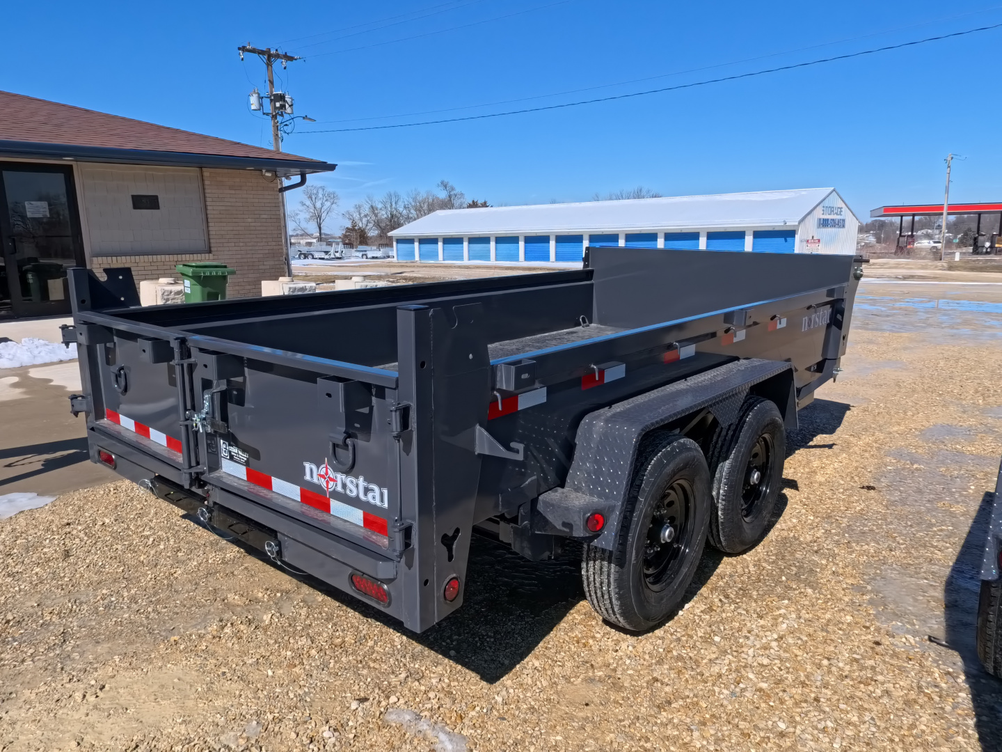 New 2026 Norstar 83 x 14 DCB Gray Dump with 14K GVWR, Scissor Hoist, ST235/80 R16 LRE 10 Ply Tires