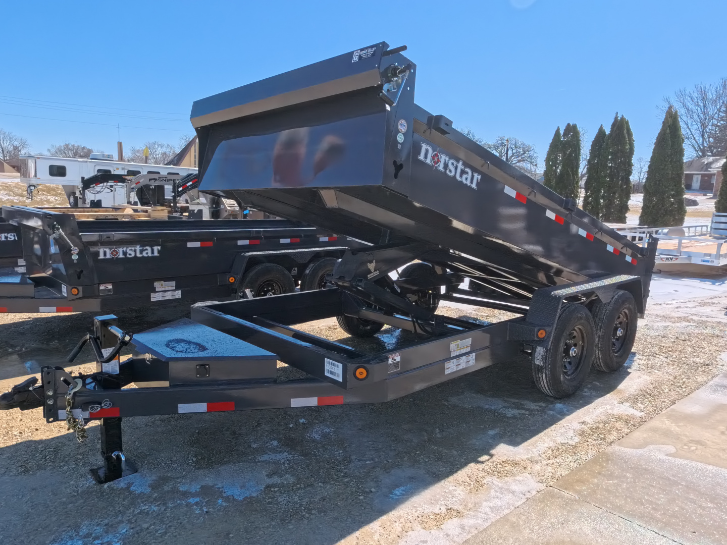New 2026 Norstar 83 x 14 DCB Gray Dump with 14K GVWR, Scissor Hoist, ST235/80 R16 LRE 10 Ply Tires