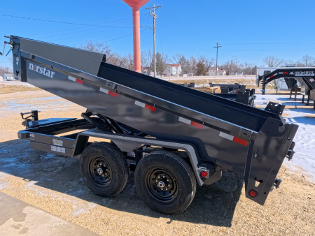New 2026 Norstar 83 x 14 DCB Gray Dump with 14K GVWR, Scissor Hoist, ST235/80 R16 LRE 10 Ply Tires