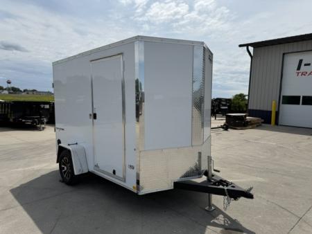 New 2026 Formula Traverse White 6'x10' 3k Flat Top V-Nose Enclosed Cargo Trailer