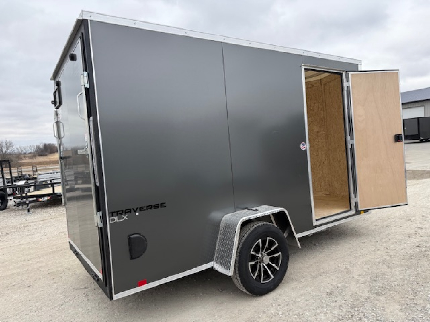 New 2026 Formula Traverse Charcoal 6'x12' 3k Flat Top V-Nose Enclosed Cargo Trailer