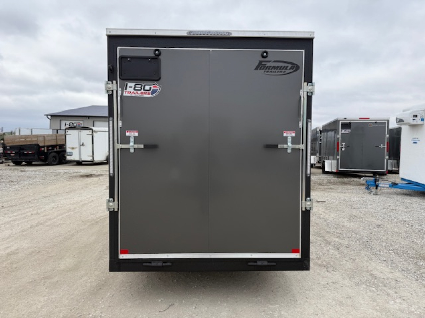 New 2026 Formula Traverse Charcoal 6'x12' 3k Flat Top V-Nose Enclosed Cargo Trailer