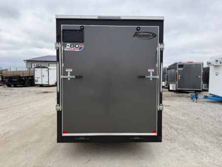New 2026 Formula Traverse Charcoal 6'x12' 3k Flat Top V-Nose Enclosed Cargo Trailer