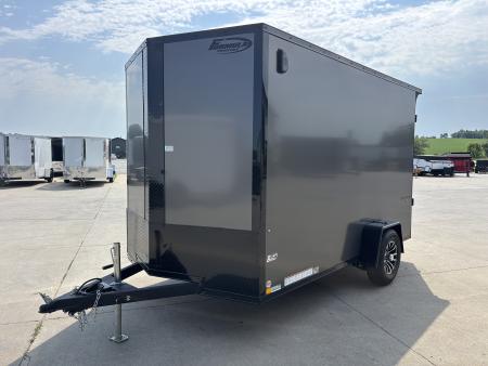 New 2026 Formula Traverse Charcoal/Black Trim 7'x12' 5k Flat Top V-Nose Enclosed Cargo Trailer