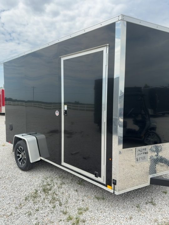 New 2026 Cargo Express 7 x 12 3.5K EX DLX Flat Top V-Nose Enclosed Trailer