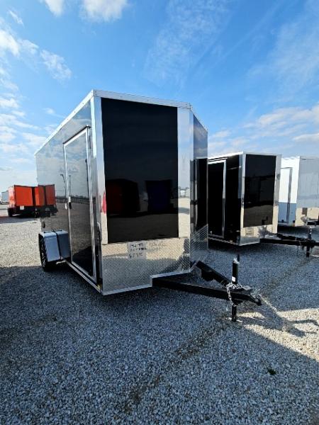 New 2026 Cargo Express 7 x 12 3.5K EX DLX Flat Top V-Nose Enclosed Trailer