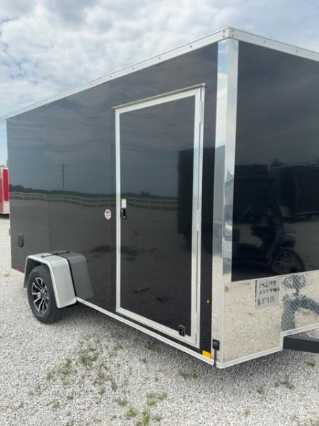New 2026 Cargo Express 7 x 12 3.5K EX DLX Flat Top V-Nose Enclosed Trailer