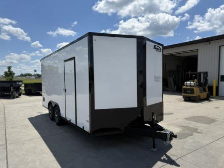 New 2026 Formula Traverse White/Black Trim 8.5'x18' 10k Flat Top V-Nose Enclosed Cargo Trailer