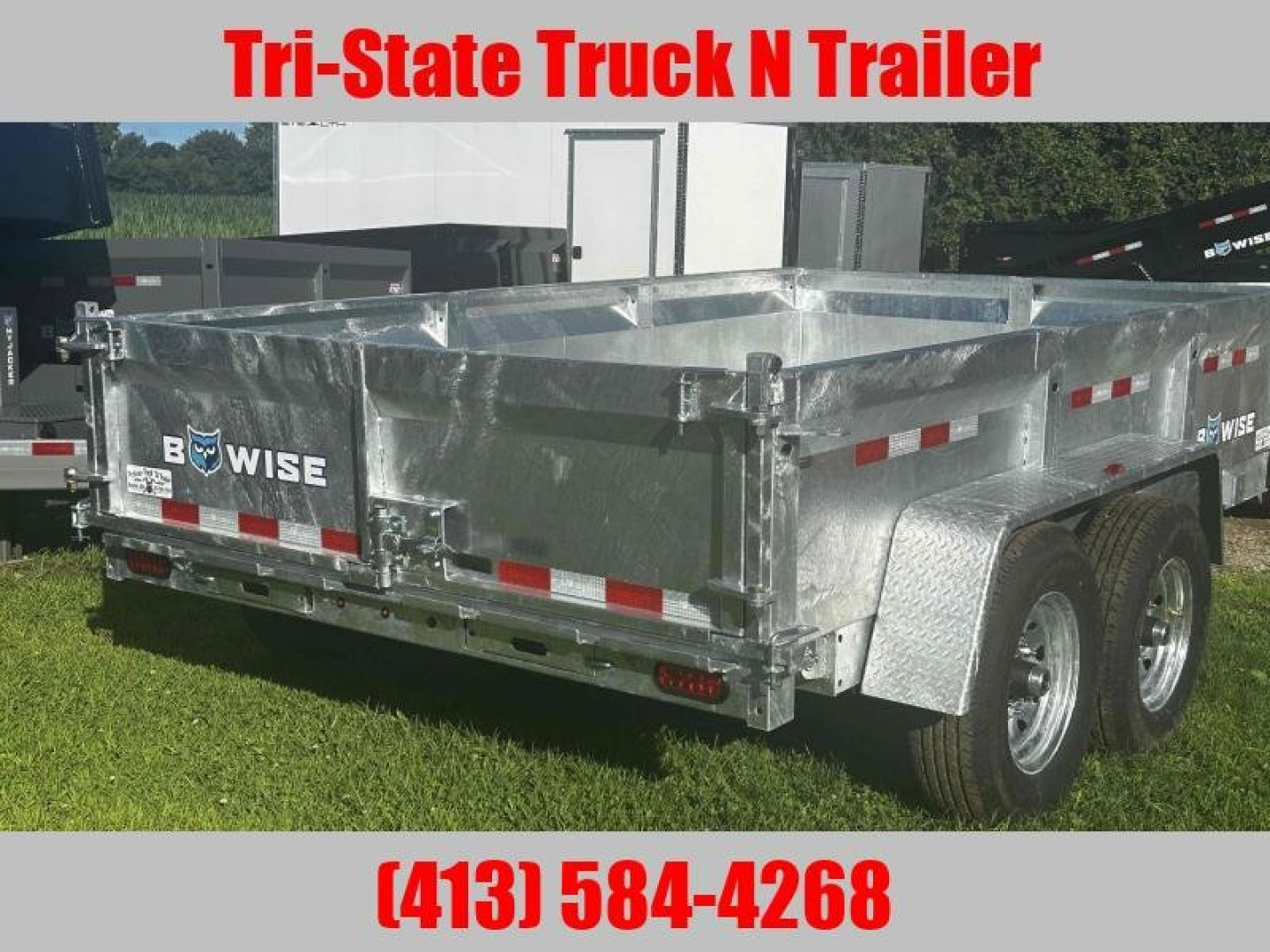 New 2026 BWISE Galvanized 7x12 Dump Trailer