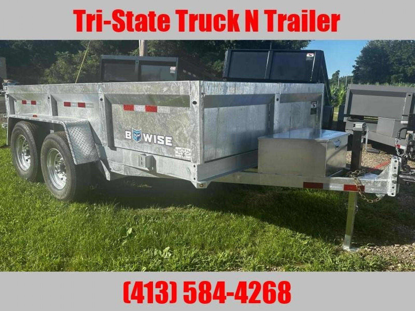 New 2026 BWISE Galvanized 7x12 Dump Trailer