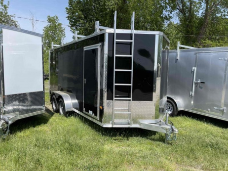 New 2025 Stealth Trailers 7x16 Enclosed Contractor Barn Door and Ramps