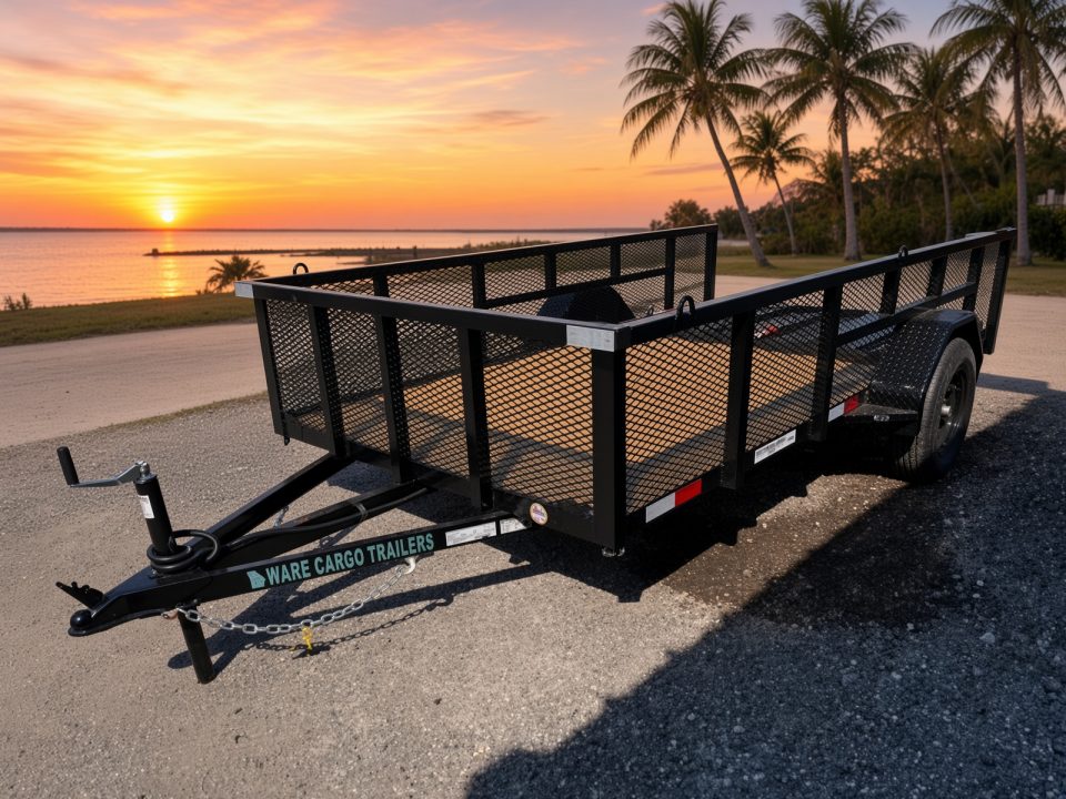 New 2026 Ware Cargo Trailers 6 x 12 Utility Trailer with 2' Mesh Sides 2990 GVWR and 970 Shipping Weight
