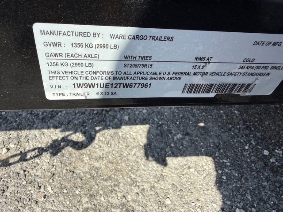 New 2026 Ware Cargo Trailers 6 x 12 Utility Trailer with 2' Mesh Sides 2990 GVWR and 970 Shipping Weight