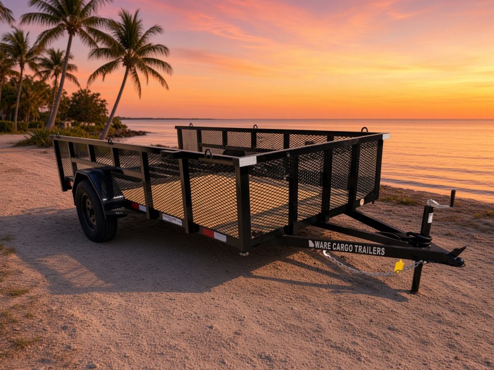 New 2026 Ware Cargo Trailers 6 x 12 Utility Trailer with 2' Mesh Sides 2990 GVWR and 970 Shipping Weight