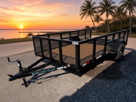New 2026 Ware Cargo Trailers 6 x 12 Utility Trailer with 2' Mesh Sides 2990 GVWR and 970 Shipping Weight