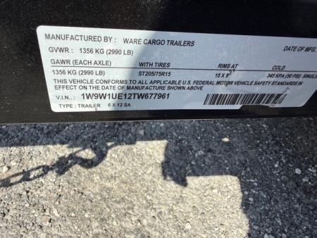 New 2026 Ware Cargo Trailers 6 x 12 Utility Trailer with 2' Mesh Sides 2990 GVWR and 970 Shipping Weight