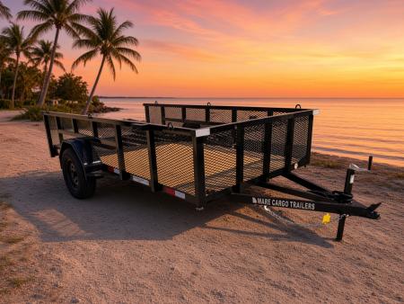 New 2026 Ware Cargo Trailers 6 x 12 Utility Trailer with 2' Mesh Sides 2990 GVWR and 970 Shipping Weight