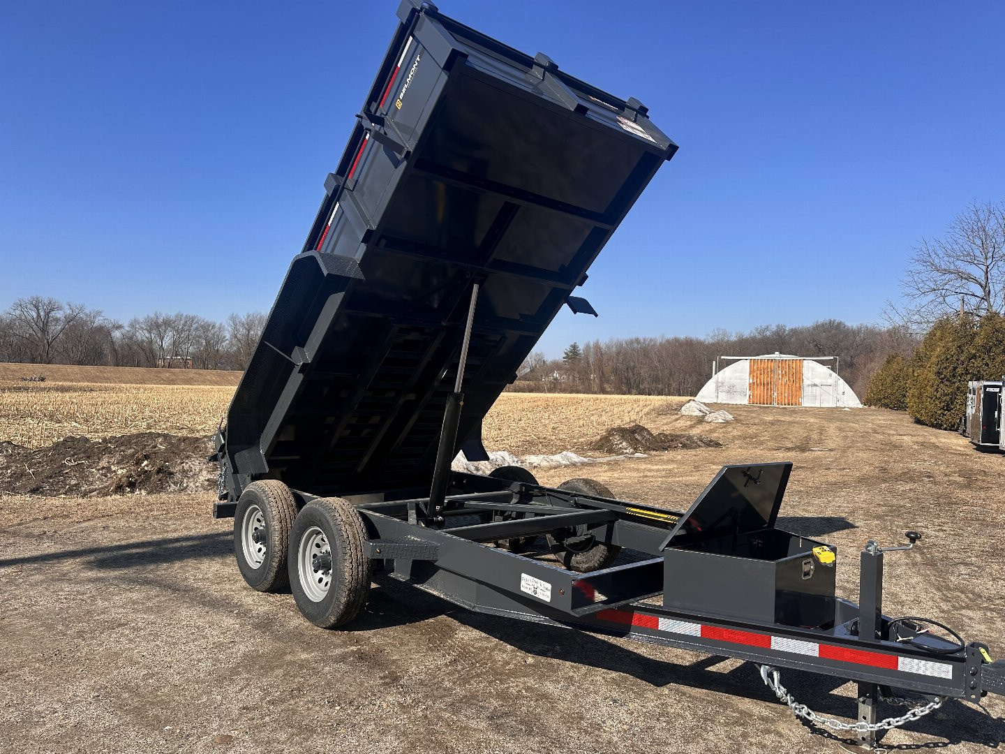 New 2026 Belmont DTL 72x 12 Dump Trailer Barn Door Ramps