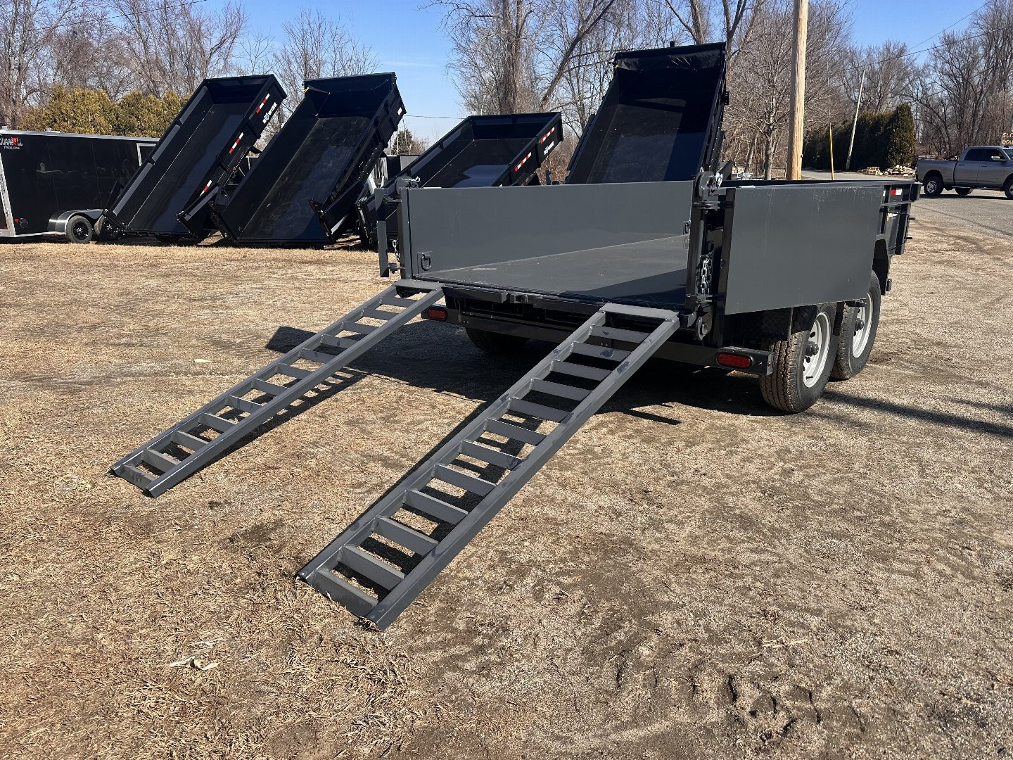 New 2026 Belmont DTL 72x 12 Dump Trailer Barn Door Ramps
