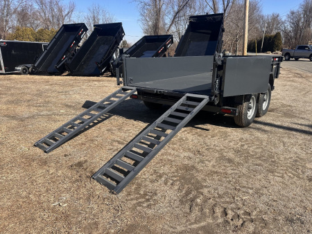 New 2026 Belmont DTL 72x 12 Dump Trailer Barn Door Ramps