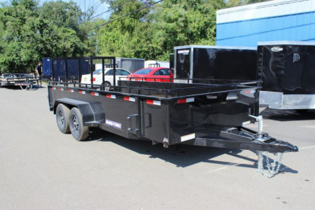 New 2026 Sure-Trac 7x16 Steel High Side Utility Trailer w/2 ft Sides