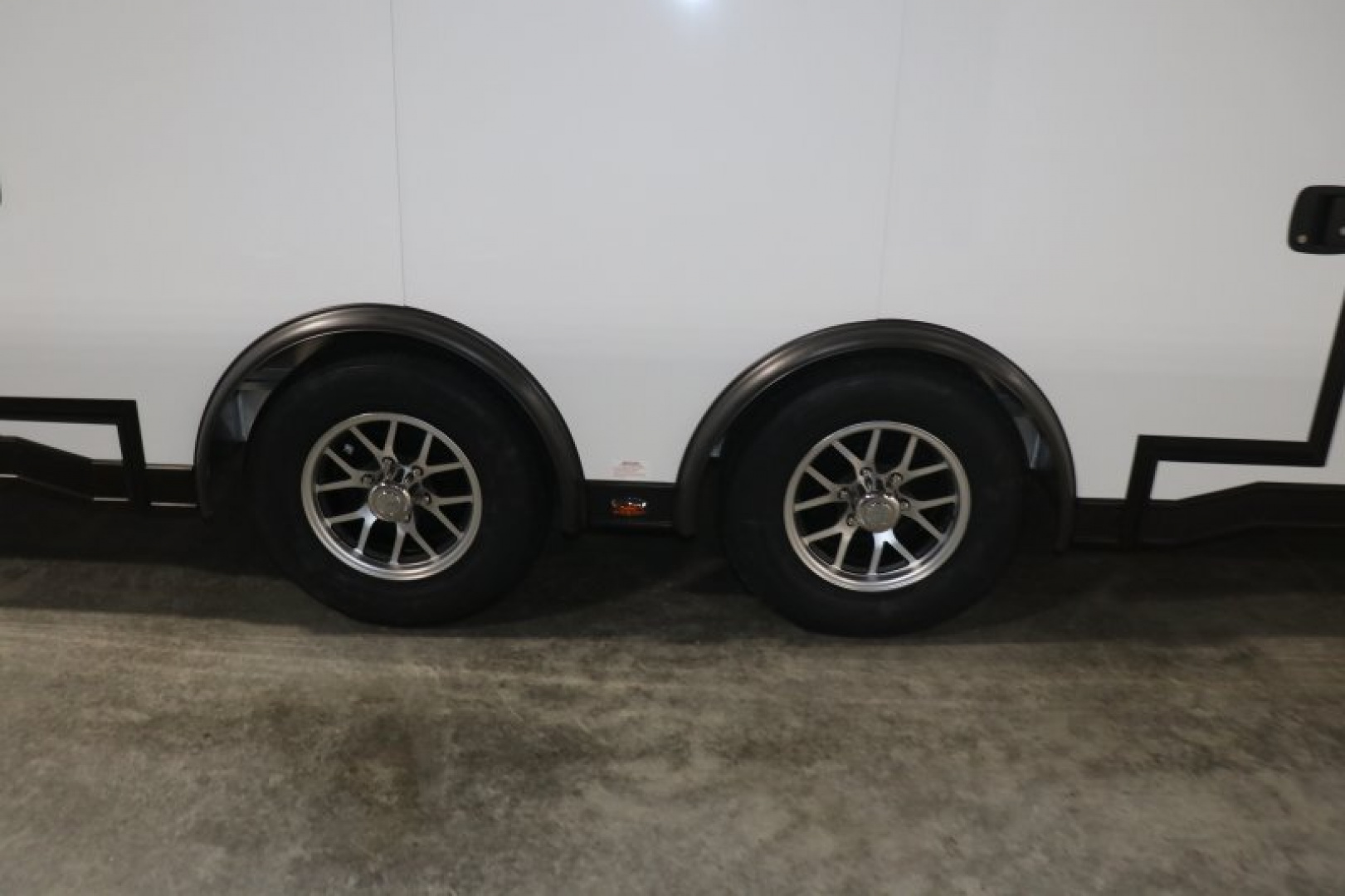 New In-Tech Lite 8.5x28 Race Trailer-10K White W/ Black Trim- L Base Cabinet, Generator Door, Tool Drawers, Winch, WW Cabinet, & A/C