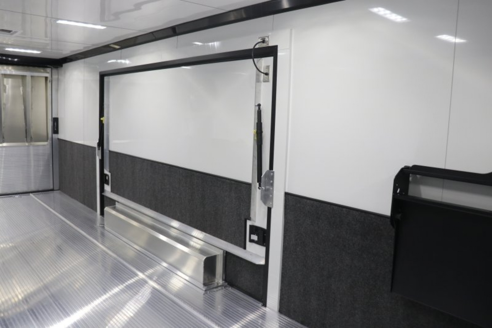 New In-Tech Lite 8.5x28 Race Trailer-10K White W/ Black Trim- L Base Cabinet, Generator Door, Tool Drawers, Winch, WW Cabinet, & A/C