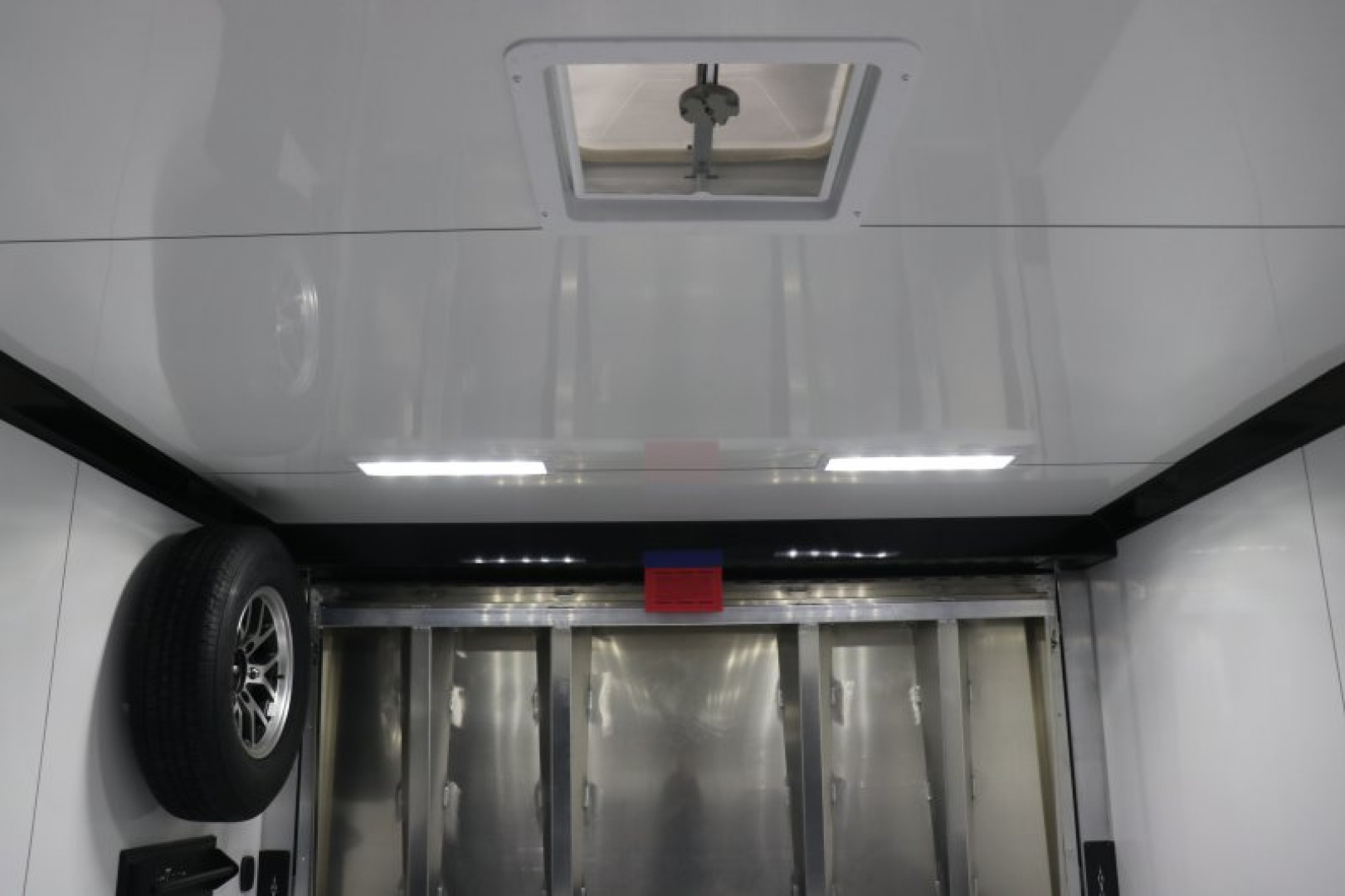 New In-Tech Lite 8.5x28 Race Trailer-10K White W/ Black Trim- L Base Cabinet, Generator Door, Tool Drawers, Winch, WW Cabinet, & A/C