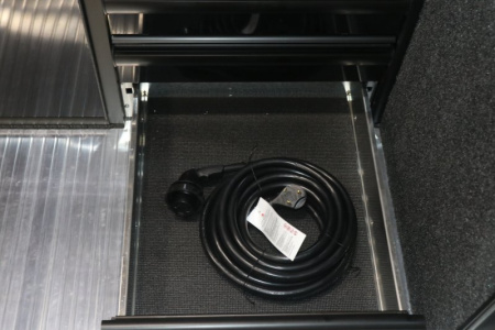 New In-Tech Lite 8.5x28 Race Trailer-10K White W/ Black Trim- L Base Cabinet, Generator Door, Tool Drawers, Winch, WW Cabinet, & A/C