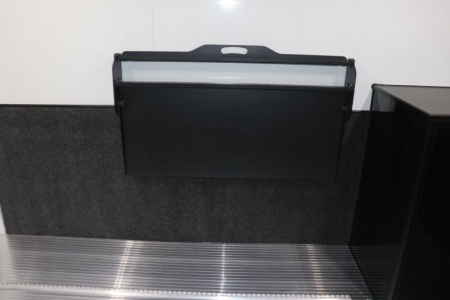 New In-Tech Lite 8.5x28 Race Trailer-10K White W/ Black Trim- L Base Cabinet, Generator Door, Tool Drawers, Winch, WW Cabinet, & A/C