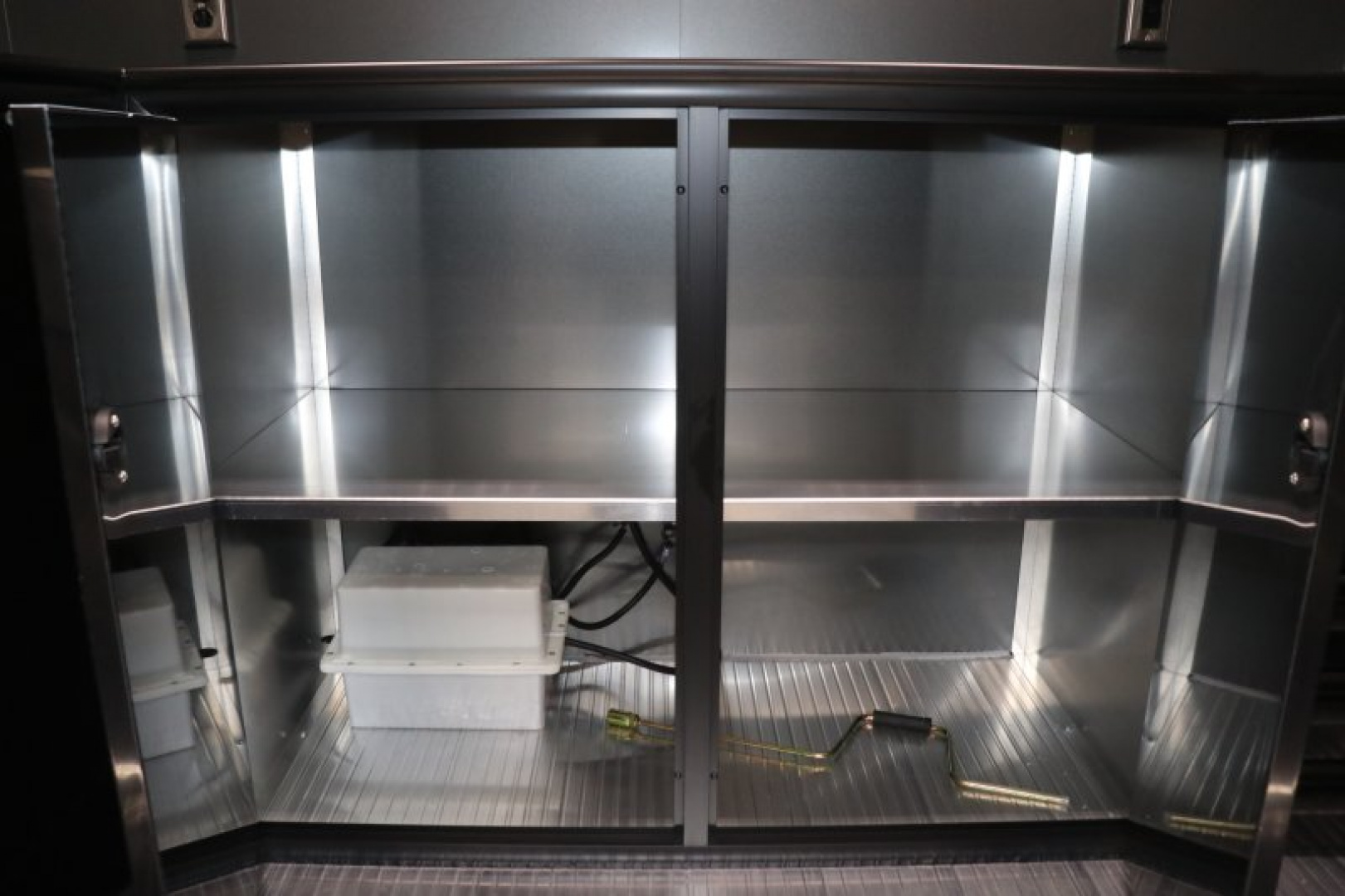 New In-Tech Lite 8.5x24 Race Trailer-10K Charcoal W/ Black Trim- L Base Cabinet, Generator Door, Tool Drawers, & WW Cabinet