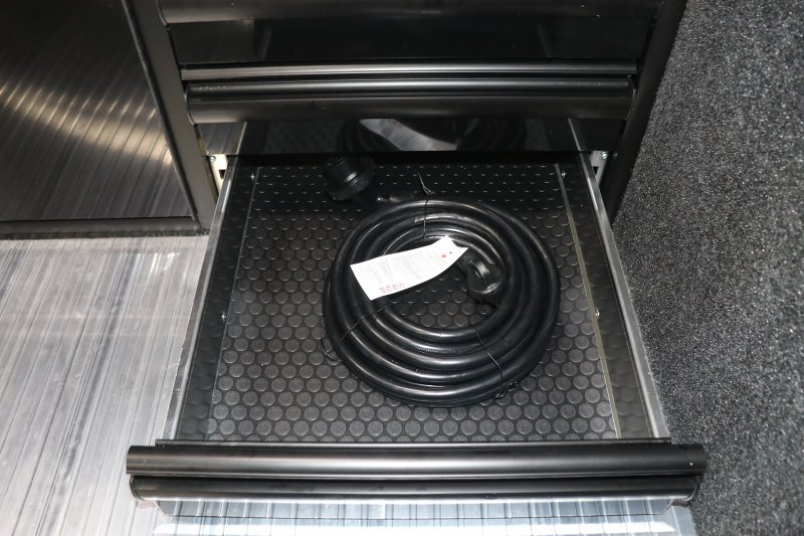 New In-Tech Lite 8.5x24 Race Trailer-10K Charcoal W/ Black Trim- L Base Cabinet, Generator Door, Tool Drawers, & WW Cabinet