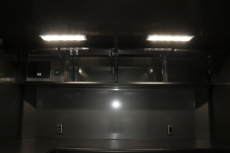 New In-Tech Lite 8.5x24 Race Trailer-10K Charcoal W/ Black Trim- L Base Cabinet, Generator Door, Tool Drawers, & WW Cabinet