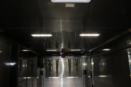 New In-Tech Lite 8.5x24 Race Trailer-10K Charcoal W/ Black Trim- L Base Cabinet, Generator Door, Tool Drawers, & WW Cabinet